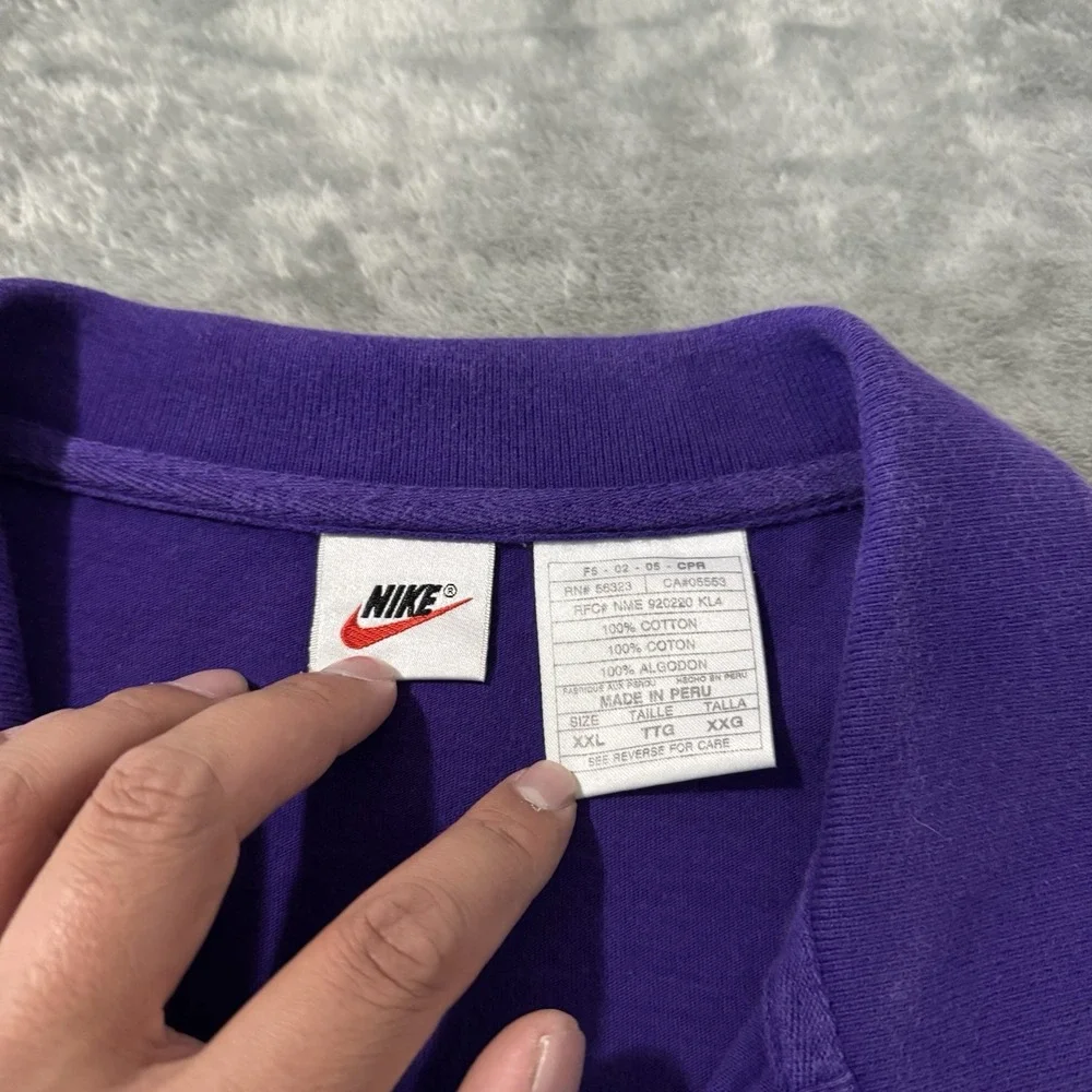 Vintage 90s Nike Niketown White Tag Purple Polo Shirt Mens‎ XXL Cotton Embroider